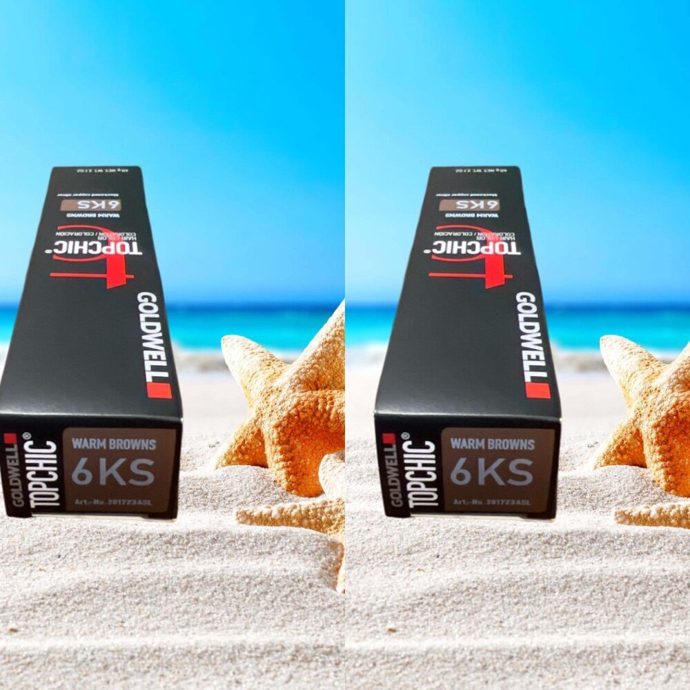 Goldwell Topchic Permanent Hair Color 6KS Warm Browns 2.1 Oz (60 ml)- 2 unit
